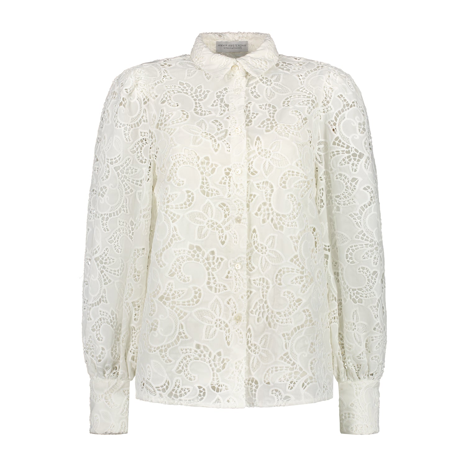 North blouse | White | Broderie | Amaya Amsterdam